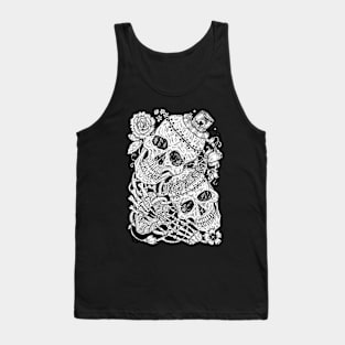 Mystic Lover Skulls (10) Hand Drawn Original Artwork. Tank Top